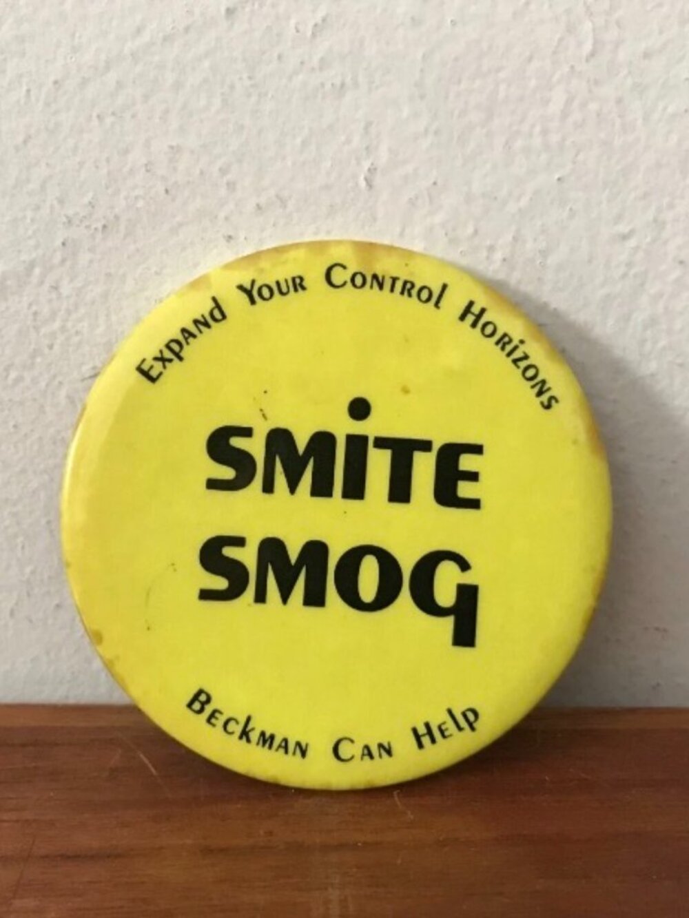 Vintage Beckman Instruments SMITE SMOG pH Meter Emissions Analyzer Button 1970s